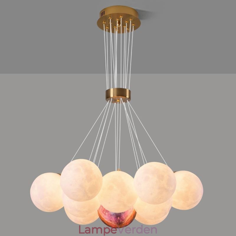 Moon Bubble Lysekrone Moderne 3D Print Bolde Pendel Lampe