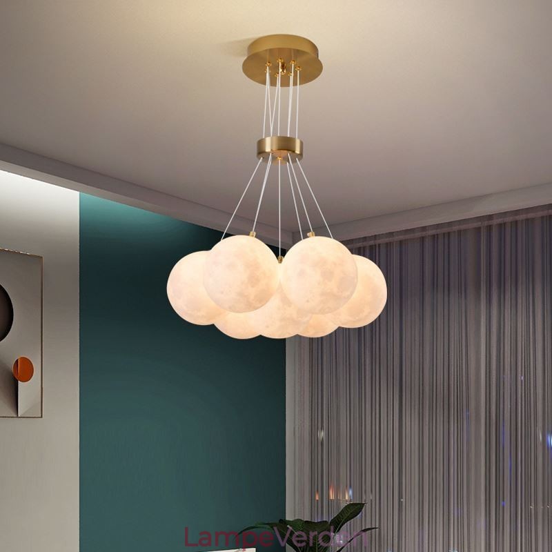 Moon Bubble Lysekrone Moderne 3D Print Bolde Pendel Lampe