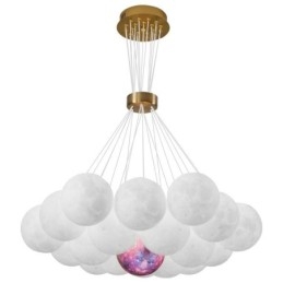 Moon Bubble Lysekrone Moderne 3D Print Bolde Pendel Lampe
