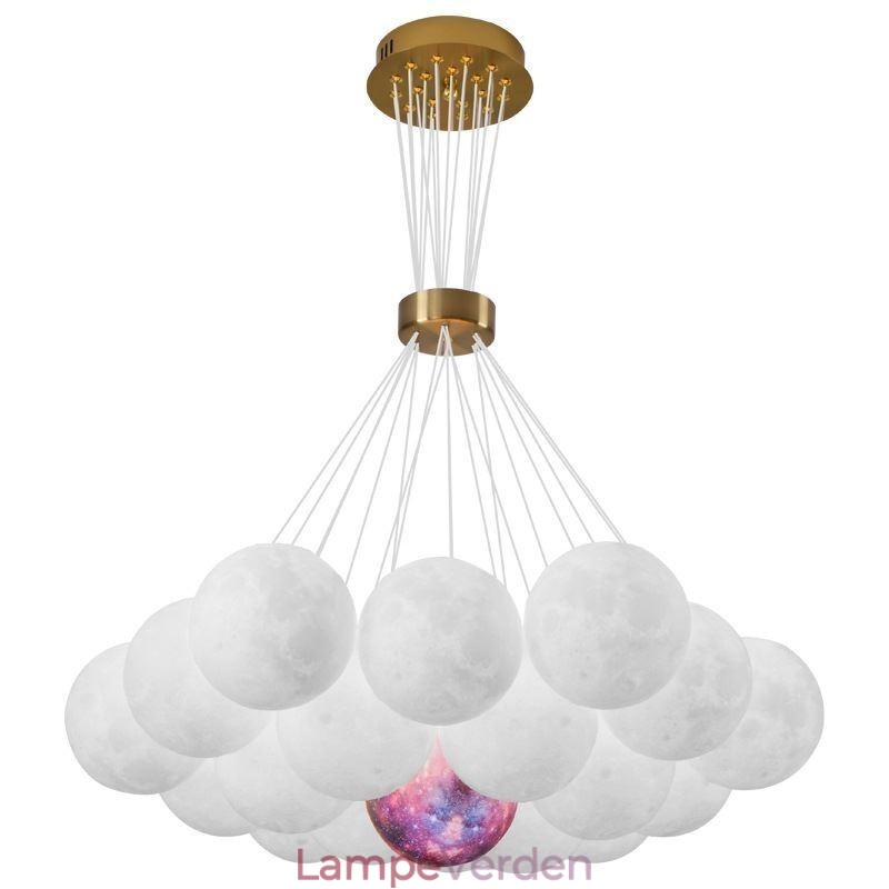 Moon Bubble Lysekrone Moderne 3D Print Bolde Pendel Lampe