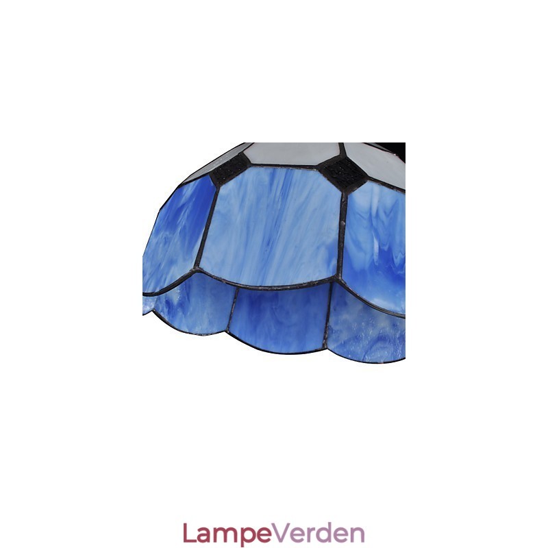 Lysekrone Mini Style Country Garage hvid + blå glaslys