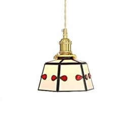 Farverigt glas hængelys japansk stil retro dekorativt sengelampe