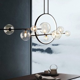 Moderne metal lysekrone klart glas bobler Pendant Lampss