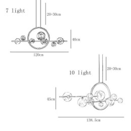 Moderne metal lysekrone klart glas bobler Pendant Lampss