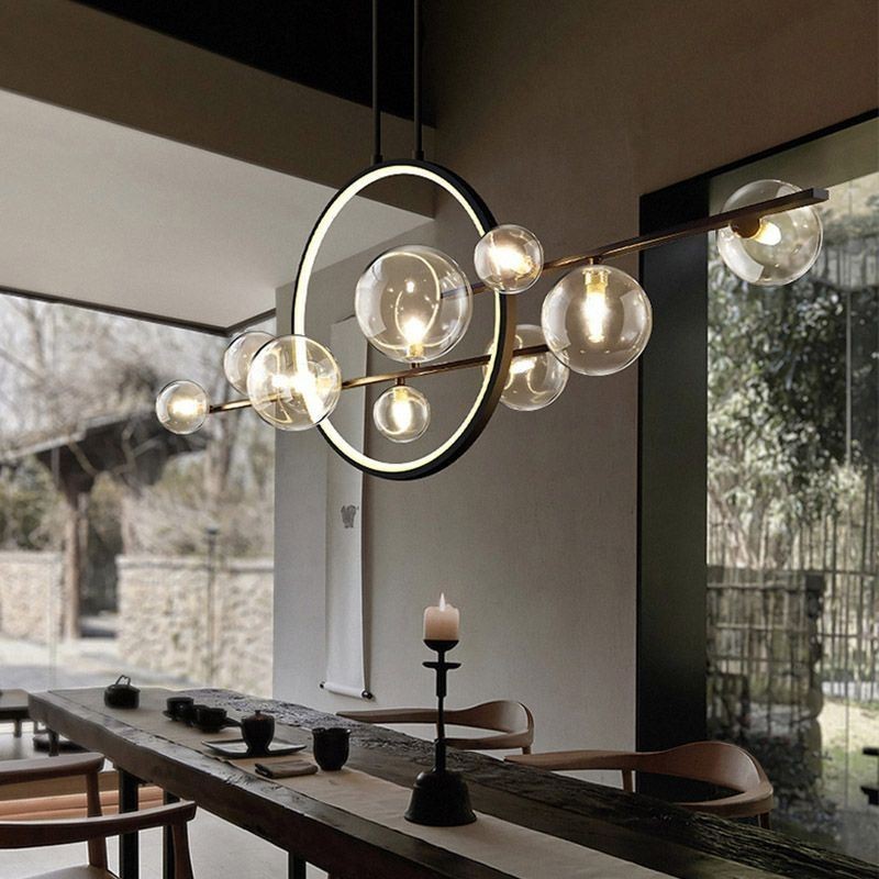 Moderne metal lysekrone klart glas bobler Pendant Lampss
