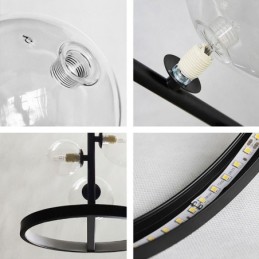 Moderne metal lysekrone klart glas bobler Pendant Lampss