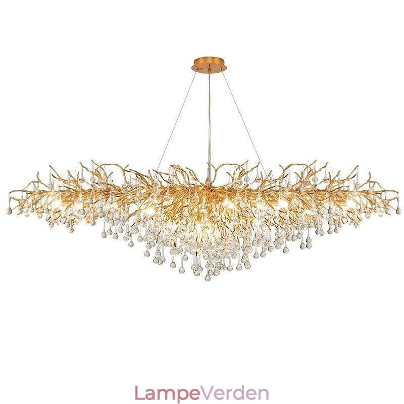 Luksus krystal lysekrone guld moderne loft hængende lampe spisestue
