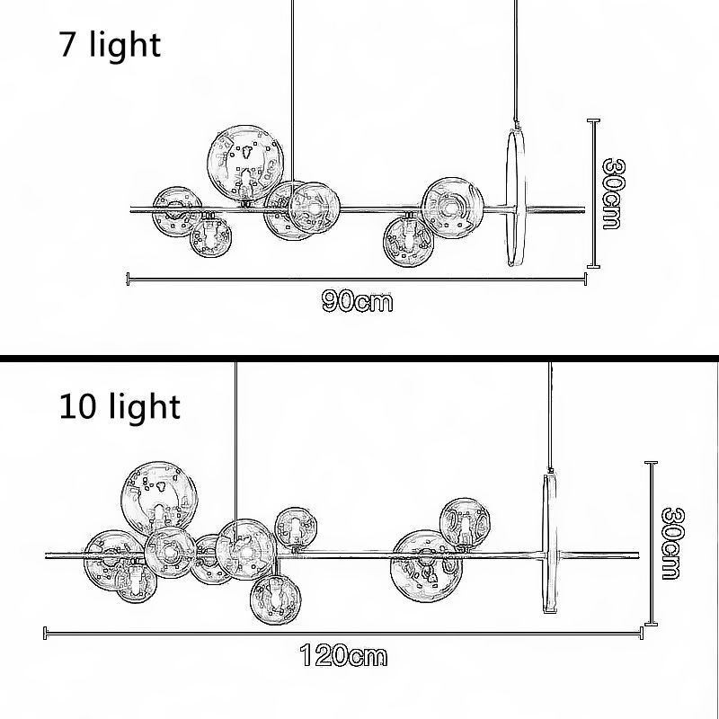 Moderne Glas Bubble Pendel Light G9 Bulbs Lysekrone