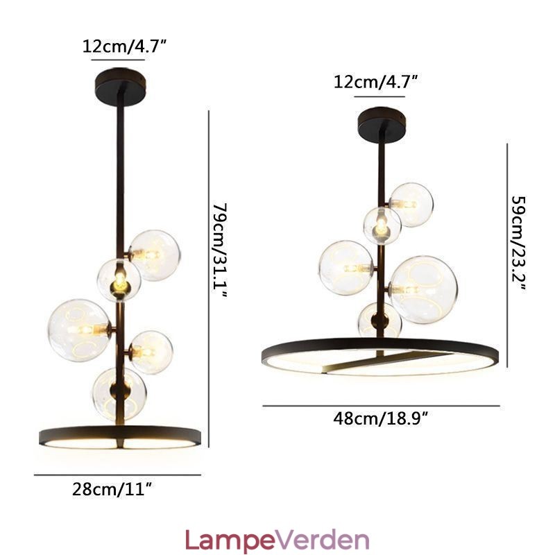 Moderne hængende lys armatur lysekrone glas boble pendel lys