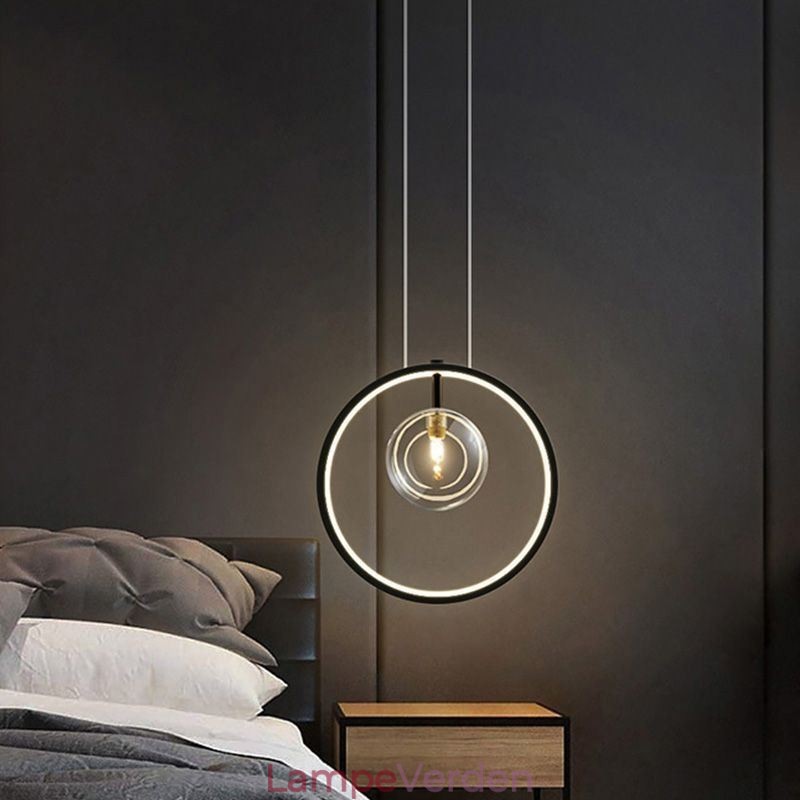 Nordisk Pendel Glas Bobler Circle Lysekrone Moderne Parlor Lampe
