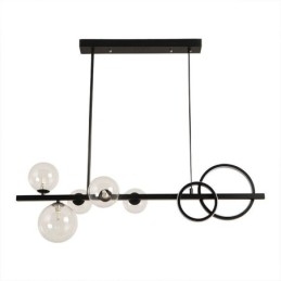 Moderne Glas Bubble Pendel Lys Sort Lang Bracket Lamper