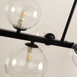 Moderne Glas Bubble Pendel Lys Sort Lang Bracket Lamper
