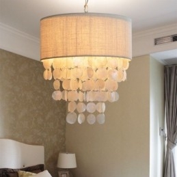 Moderne pendant lys vandmænd Shells belysning med cylinder lampeskærm