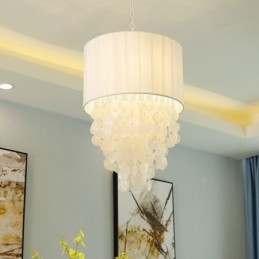 Moderne pendant lys vandmænd Shells belysning med cylinder lampeskærm