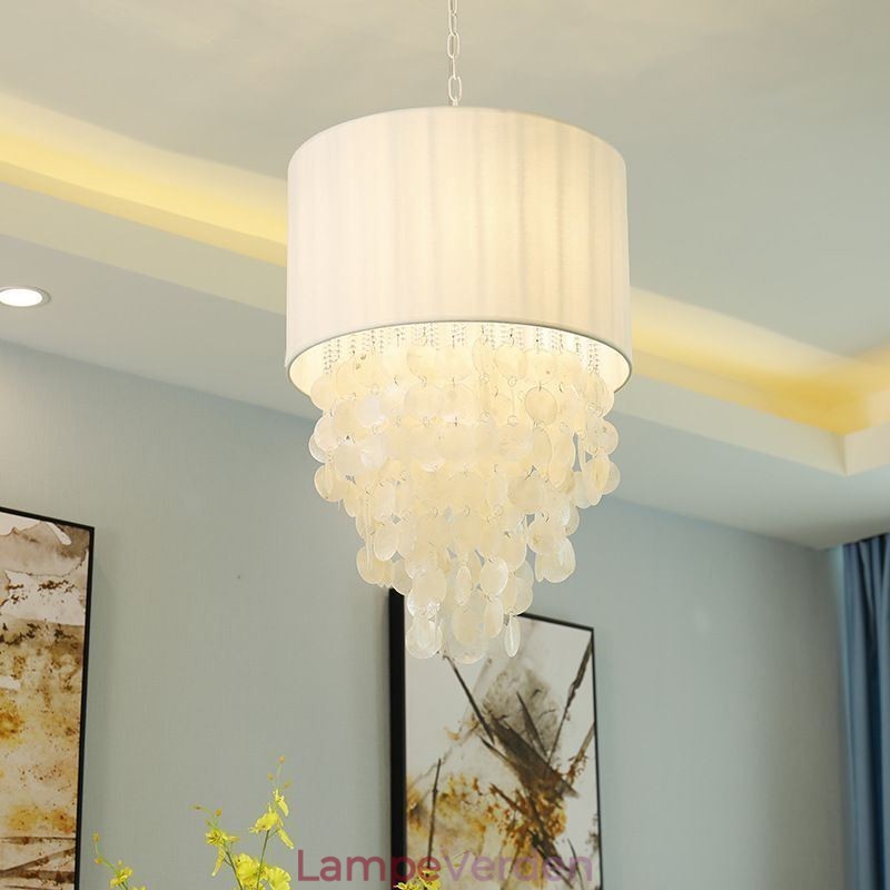 Moderne pendant lys vandmænd Shells belysning med cylinder lampeskærm