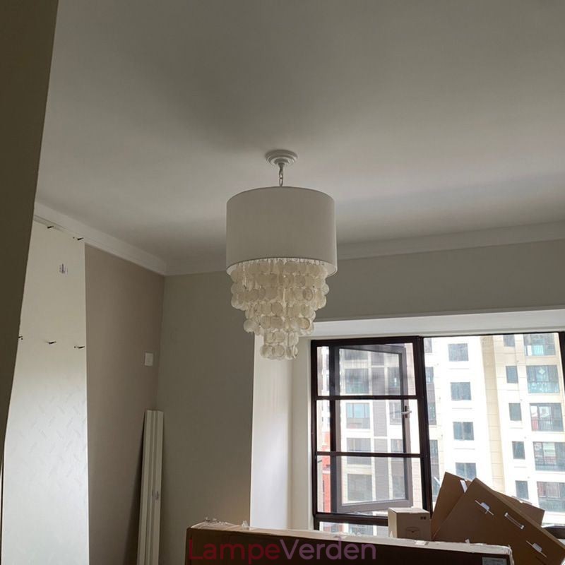 Moderne pendant lys vandmænd Shells belysning med cylinder lampeskærm