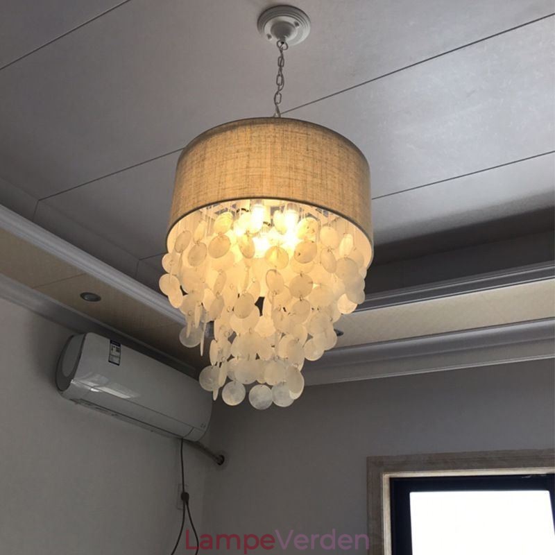 Moderne pendant lys vandmænd Shells belysning med cylinder lampeskærm