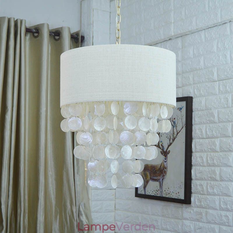 Moderne pendant lys vandmænd Shells belysning med cylinder lampeskærm
