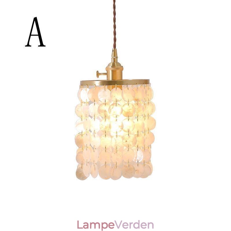 Moderne Klassisk Lysekrone Hvid Shell Shade Pendant Ligthing Lampe Loft