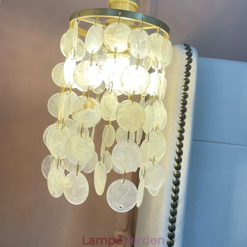 Moderne Klassisk Lysekrone Hvid Shell Shade Pendant Ligthing Lampe Loft