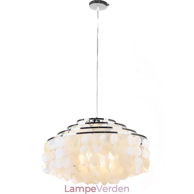Moderne regndråbe lysekrone White Shell Shade Loft Pendant belysning