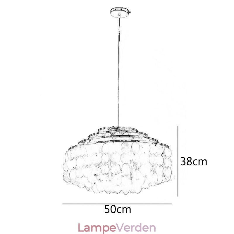 Moderne regndråbe lysekrone White Shell Shade Loft Pendant belysning
