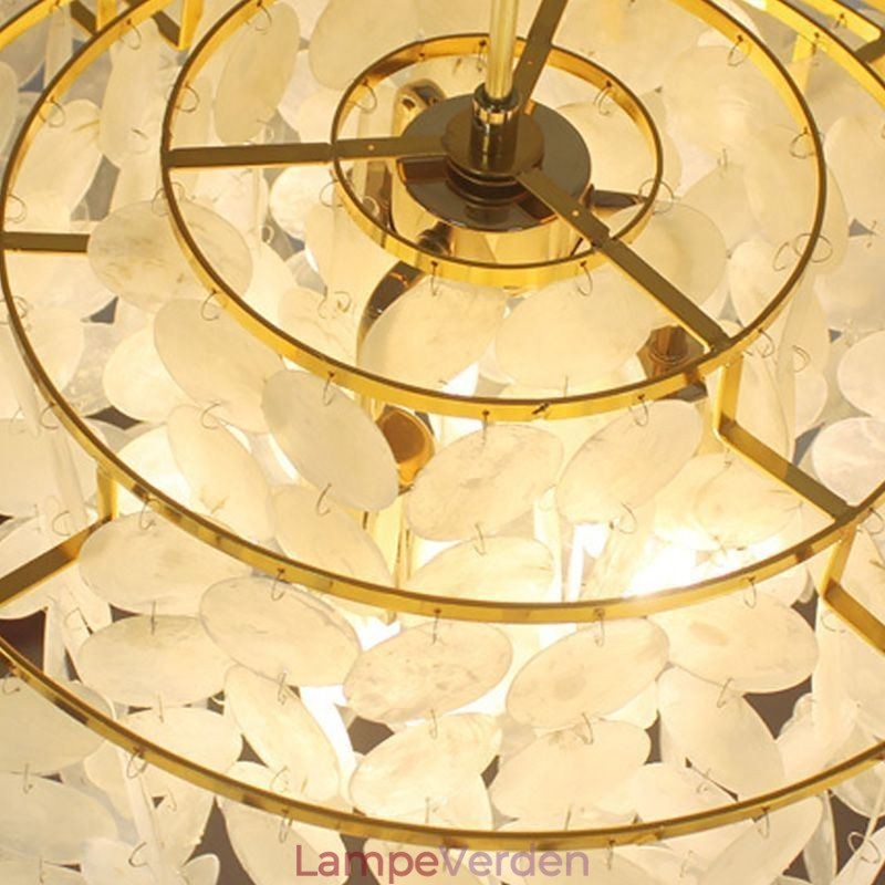 Moderne regndråbe lysekrone White Shell Shade Loft Pendant belysning