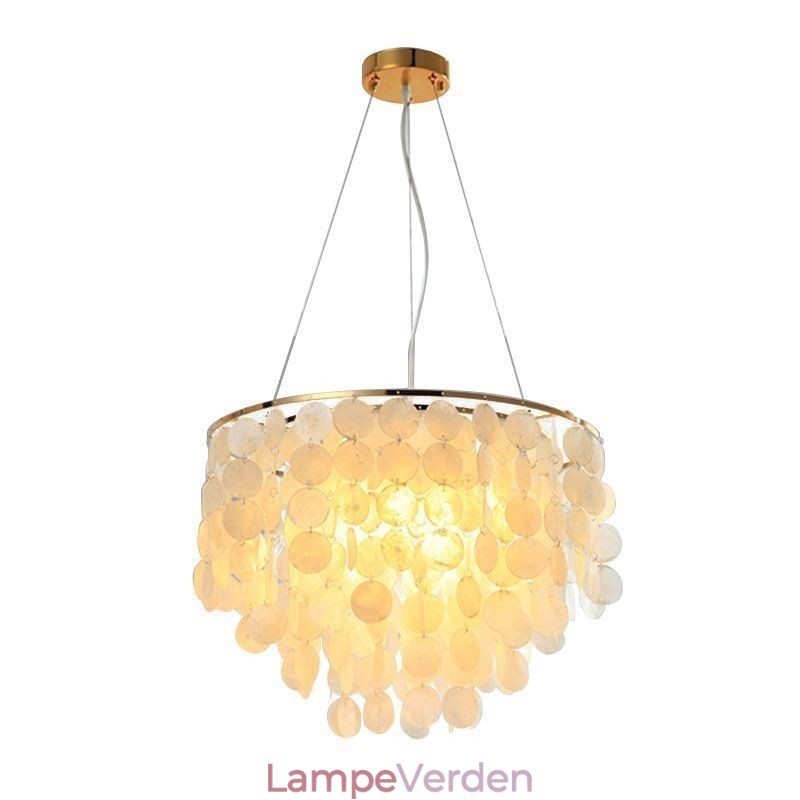 Moderne hvid Shell Loftslampe Pendel Lysekrone