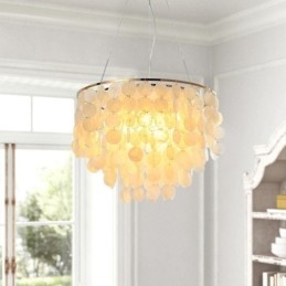 Moderne hvid Shell Loftslampe Pendel Lysekrone