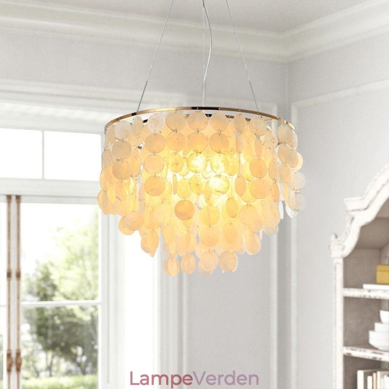 Moderne hvid Shell Loftslampe Pendel Lysekrone