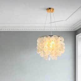 Moderne hvid Shell Loftslampe Pendel Lysekrone