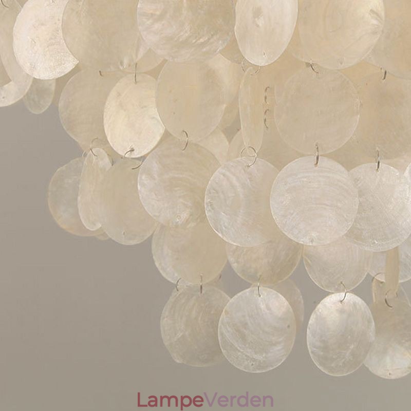 Moderne hvid Shell Loftslampe Pendel Lysekrone