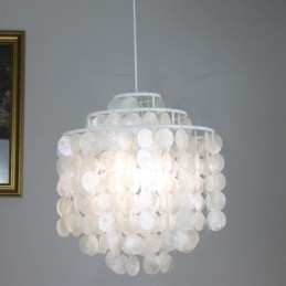 Moderne Klassisk Pendel Hvid Shell Shade Lampe