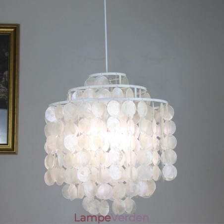 Moderne Klassisk Pendel Hvid Shell Shade Lampe Moderne Klassisk Pendel Hvid Shell Shade Lampe