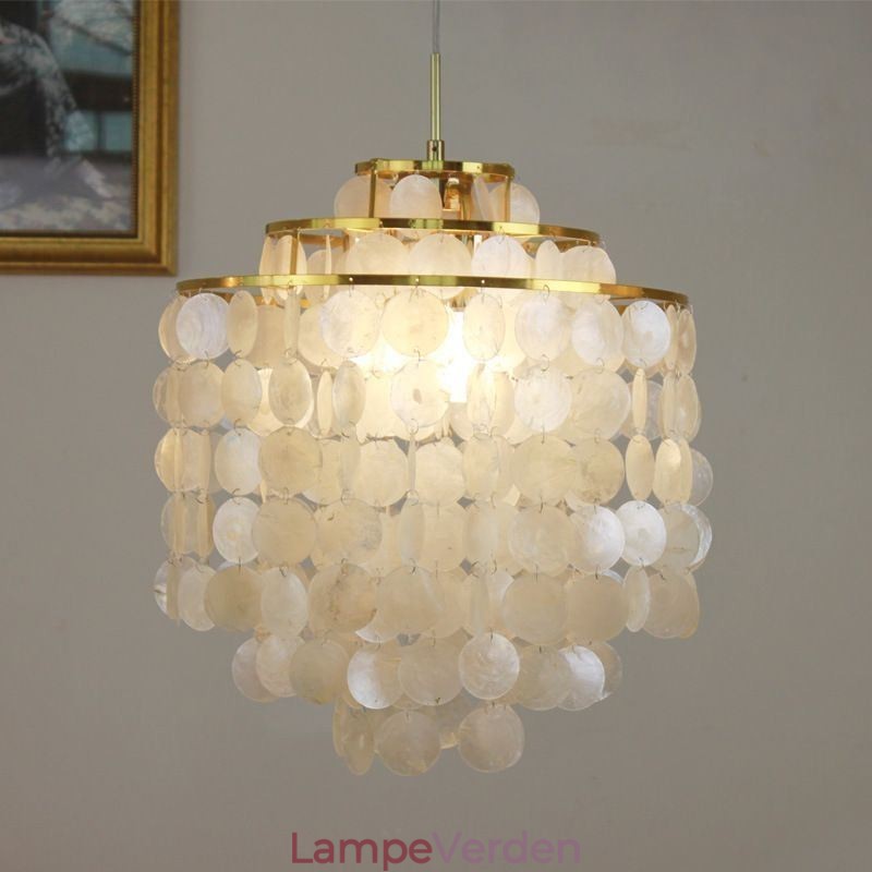 Moderne Klassisk Pendel Hvid Shell Shade Lampe