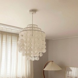Moderne Klassisk Pendel Hvid Shell Shade Lampe