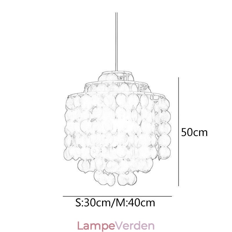 Moderne Klassisk Pendel Hvid Shell Shade Lampe