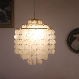 Moderne Klassisk Pendel Hvid Shell Shade Lampe