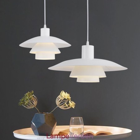 Hvid aluminium pendel belysning moderne lysekrone Justerbar hængende lysarmatur