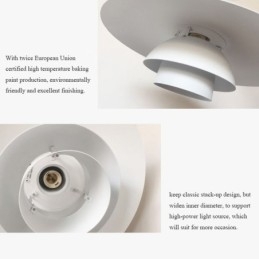 Hvid aluminium pendel belysning moderne lysekrone Justerbar hængende lysarmatur