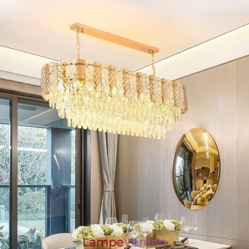 Moderne Crystal Pendel Light Luksus Oval Hanging Light