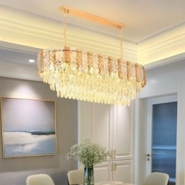 Moderne Crystal Pendel Light Luksus Oval Hanging Light