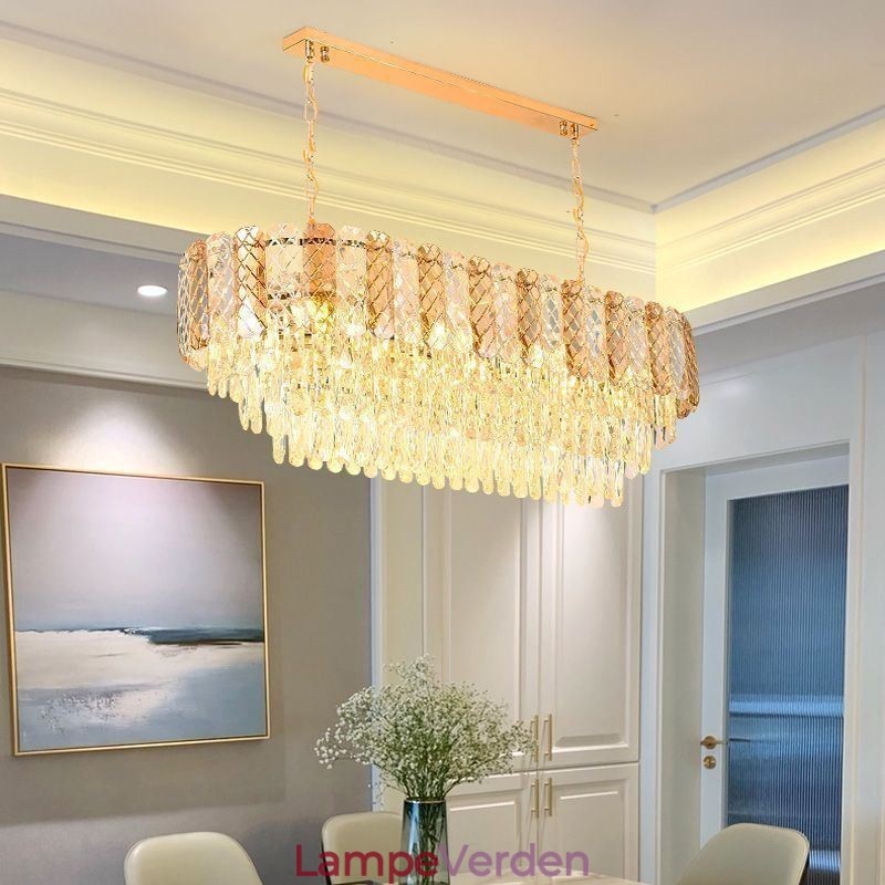 Moderne Crystal Pendel Light Luksus Oval Hanging Light