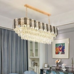 Moderne Crystal Pendel Light Luksus Oval Hanging Light