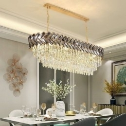 Europæisk Crystal Pendel Light Luksus Oval Loftslampe