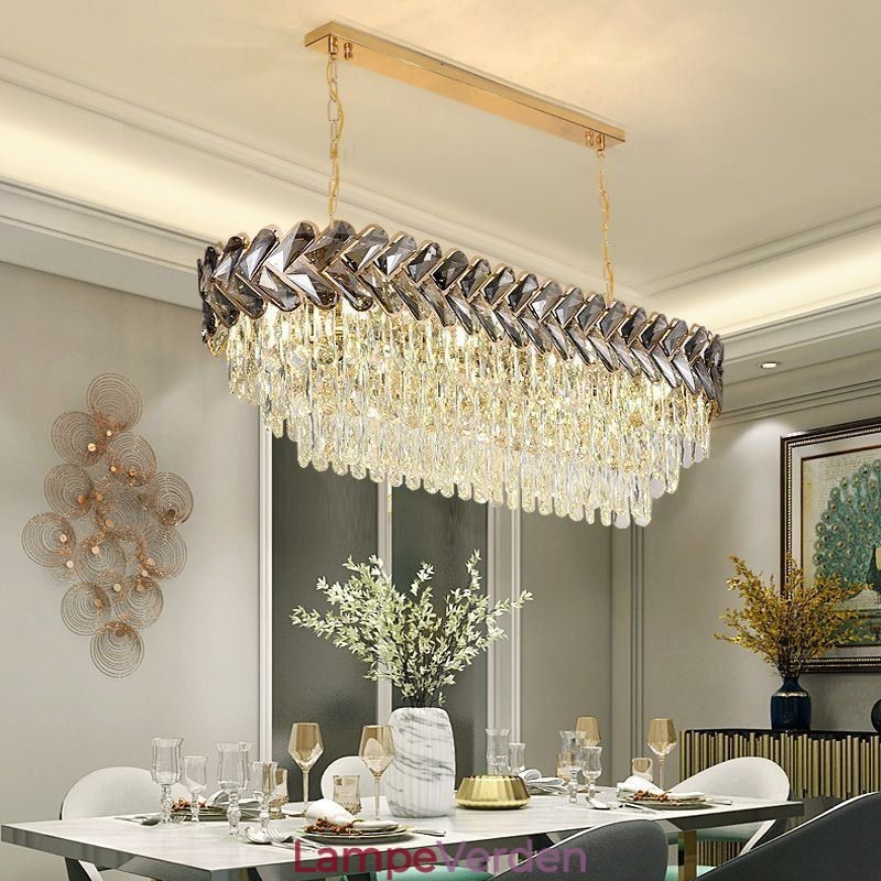 Europæisk Crystal Pendel Light Luksus Oval Loftslampe