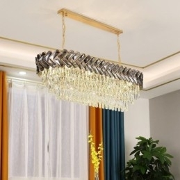 Europæisk Crystal Pendel Light Luksus Oval Loftslampe