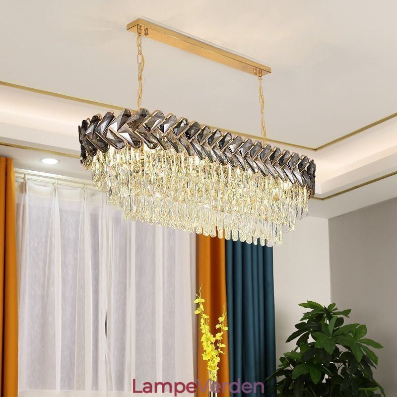Europæisk Crystal Pendel Light Luksus Oval Loftslampe