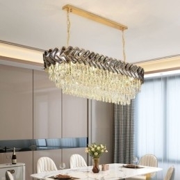 Europæisk Crystal Pendel Light Luksus Oval Loftslampe