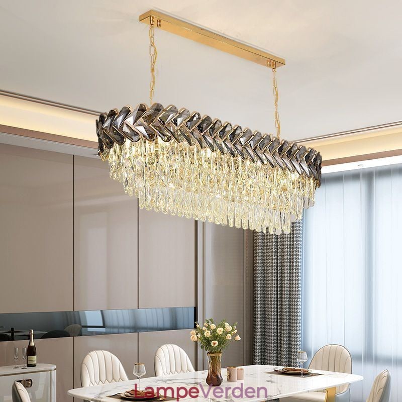 Europæisk Crystal Pendel Light Luksus Oval Loftslampe